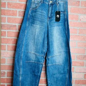 Blue Wide Leg Jeans